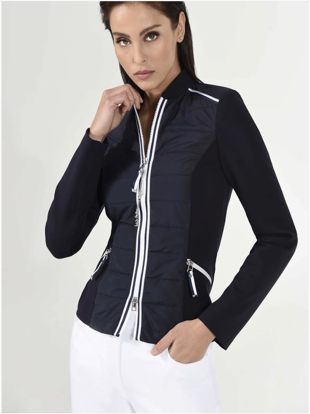 I'cona Navy Hybrid Quilted Jacket